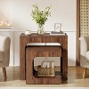 Tribesigns Nesting End Table Set, Walnut Side Table for Living Room, Night Stand Set for Bedroom, Small Spaces, Brown - 3 of 4