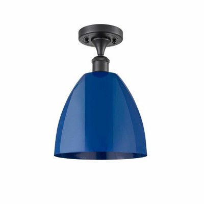 Plymouth Dome - 1 Light Semi-Flush Mount In Industrial Style-12.88 Inches Tall and 9 Inches Wide