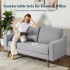 Dyonery 65.4" Comfy Loveseat Couches for Living Room Mid Century Modern Small Couch with Spring Cushion,Solid Wood Frame,Tool-Free Assembly - 3 of 4