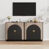 Buffet Sideboard Cabinet with Fluted Design & Arched Doors, Wood Console Table with Storage, for Dining Room Hallway Living Room, Black - 2 of 4