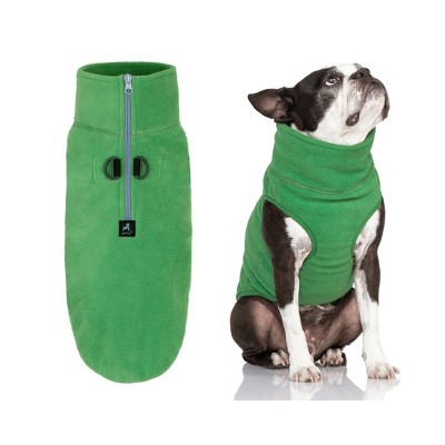 Gooby Half Zip Up Fleece Vest Dog Sweater Green, Small