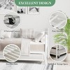 Twin Metal Daybed Frame w/Trundle Option - Floral Scroll Headboard, Steel Slats, No Box Spring Needed, 350Lb Capacity, Black/White/Gold - 4 of 4