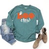 S.W.Smiley Boo Crew - Women's Garment Dyed Long Sleeve Graphic T-Shirt - 2 of 4