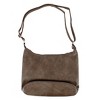 Alyssa Women's Synthetic Leather Adjustable Crossbody with Zipper Detail, Espresso Brown - 2 of 4