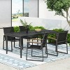 GDFStudio Aubrey Outdoor Aluminum Dining Chairs with Faux Wood Accents - 2 of 4