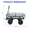 FURNIinspire Wheelbarrows And Lawn Carts Wagon Cart Garden Cart With Four Wheels, Utility Cart For Transportation, Green, 41“*20"*40" - 3 of 4