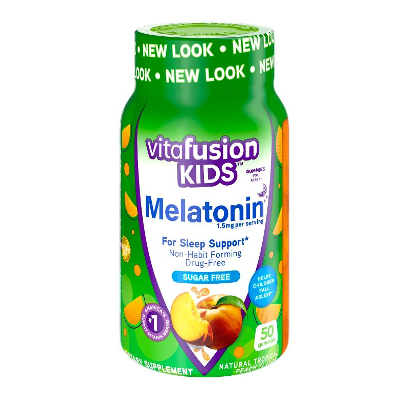 Vitafusion Kids Melatonin Dietary Supplement Gummies - Tropical Peach - 50ct, 1 of 9