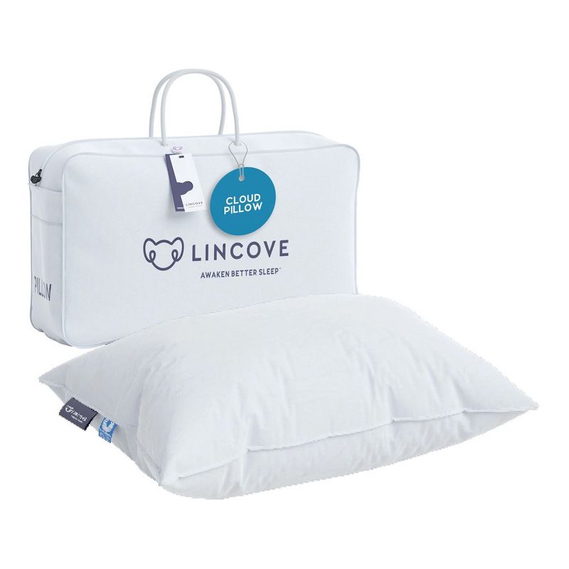 Lincove Cloud Down Luxury Sleeping  Pillow - 625 Fill Power, 500 Thread Count Cotton Sateen Shell -  1 Pack, 1 of 9