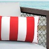 Outdoor Decor by Commonwealth Printed Stripe Lumbar Outdoor Pillow Cover 14" x 26" Red (Cover Only) - 3 of 4