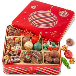 Christmas Gift Basket – Gourmet Holiday Treats in Ornament Tin - 1 of 4