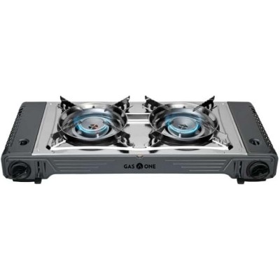 GasOne 2-Burner Portable Camp Stove - High Output 15,300 BTU - With Durable Carrying Case, Automatic Ignition, Safety Features