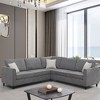 91" Modern Upholstered L-Shaped Sectional Sofa with 3 Pillows for Living Room or Apartment - 2 of 4