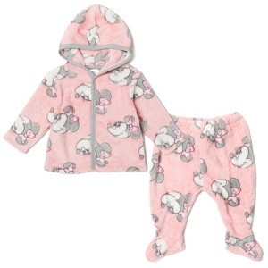 Disney Minnie Mouse Winnie the Pooh Baby Girls Fleece Jacket and Pants Newborn - 1 of 4