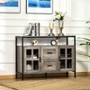 NicBex Industrial Sideboard Cabinet Farmhouse 47.3 Inch Coffee Bar Storage Cabinet with 2 Drawers and Adjustable Shelves for Kitchen,Living Room,Gray - 2 of 4