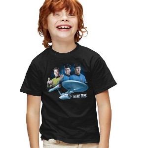 Boys' Star Trek Main Three T-Shirt Black Small - 1 of 4