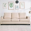 89-Inch Modern 3-Seater Sofa Couch with Cup Holders and Side Storage Pockets, Comfy Couches with Deep Seat for Living Room Apartment Lounge - 3 of 4