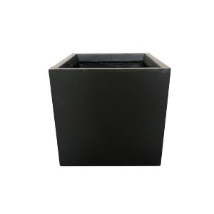 Rosemead Home & Garden, Inc. Square Concrete Outdoor Planter Pot Black 12"x12" - 1 of 4