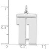 Black Bow Jewelry Sterling Silver, Athletic Collection, Large Polished Number 11 Pendant - 2 of 3