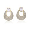 Guili Modern 14k Gold Plated Puffed U-Shaped Front-Facing Dangle Earrings Ð Sleek, Stylish Jewelry with a Bold and Trendy Design - 2 of 3