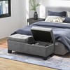 CAVINAS Linen Storage Ottoman Bench with Steel Frame and Safety Hinge,Upholstered Storage Ottoman,Storage Benches for Living Room,Bedroom - 2 of 4