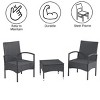 Outdoor Patio Furniture Set – 3-Piece Rattan Seating Combo with 2 Chairs and Table for Deck, Balcony, or Front Porch Furniture by Lavish Home (Gray) - 3 of 4