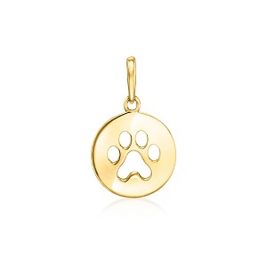 Ross-Simons Italian 10kt Yellow Gold Petite Paw Print Cut-Out Pendant Size 0.63 - 1 of 3