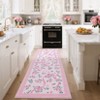 Washable Modern Floral Cute Bow Rug Non Slip Low Pile Rug Soft Contemporary Throw Floor Cover Foldable Indoor Carpet for Living Room Bedroom Nursery - 2 of 4