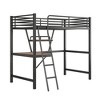 Alilang 78.00 Inch Metal Loft Bed with Integrated Desk and Shelving in Black Finish - Black - 4 of 4