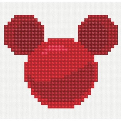 DIAMOND DOTZ Disney Mickey Mouse Red Ears Diamond Art Painting Kit 4" X 4"