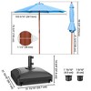 Yescom 9ft Solid Wood Outdoor Patio Umbrella with Base Included Parasol Wheels Stand for Bistro Market Garden Deck Yard Poolside - 2 of 4