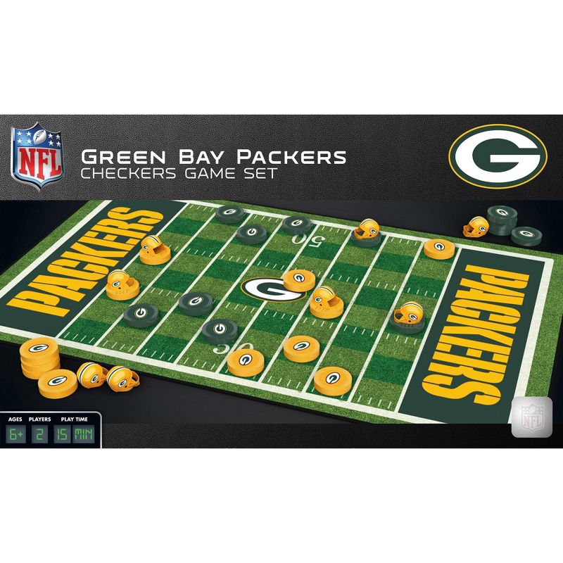MasterPieces Officially licensed NFL Green Bay Packers Checkers Board Game for Families and Kids ages 6 and Up, 1 of 7