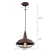 Claxy Industrial Farmhouse Metal Cage Pendant Light, Rust - 4 of 4
