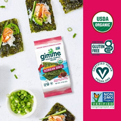 Gimme Gochujang Korean BBQ Roasted Seaweed Snack - 0.7oz/4ct