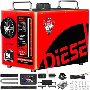 SILVEL Diesel Air Heater All-in-One Portable 4L Tank Red 12V 24V LCD Remote Control for Vehicles Outdoors - 1 of 4