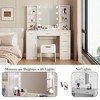 Vanity Desk with Mirror, Makeup Vanity Table with Led Light, 5 Sliding Drawers, Vanity Table with 6 Open Shelves, Makeup Dressing Table for  Women - 3 of 4