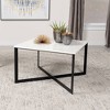 Coaster,Tobin Square Marble Top Coffee Table White and Black - 3 of 4