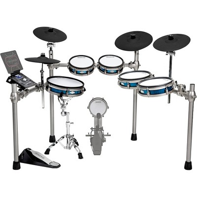  Simmons SD1200 Expanded Electronic Drum Kit with Mesh Pads Blue Metallic 