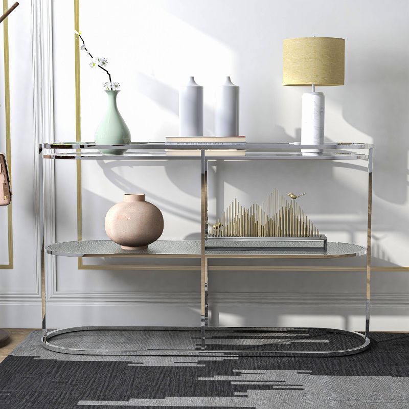 Javete Glam 1 Shelf Sofa Table Chrome - HOMES: Inside + Out, 4 of 9