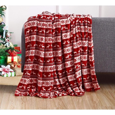 Elegant Comfort Super Soft Christmas Prints Blanket Home D¨¦cor, Warm Cozy Throws for Winter Bedding.