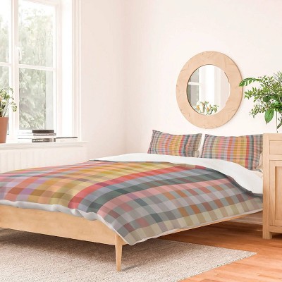 Deny Designs 3pc King Ninola Design Charming Nostalgia Gingham Duvet and Sham Set