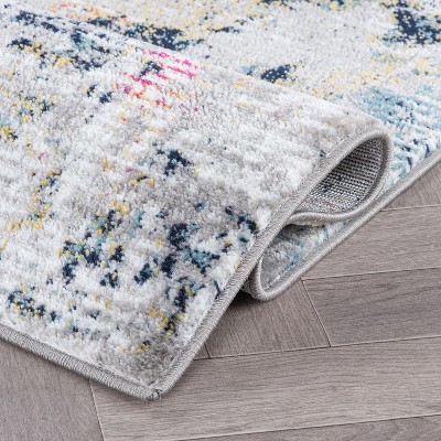 Modern Abstract Multi-Color Synthetic 8' x 10' Area Rug