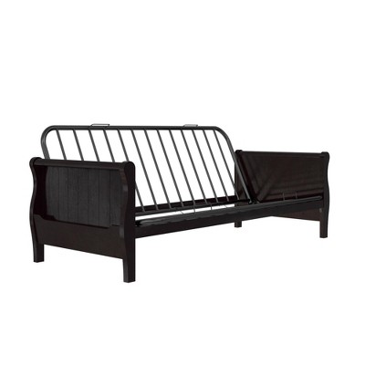 Full Brayden Wood Arm Futon Frame Espresso - Room & Joy