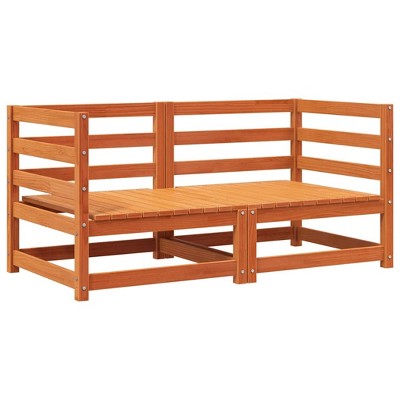 vidaXL Garden Sofa Wax Brown Solid Pine Wood Medium Modular