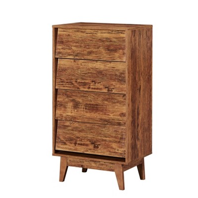 Bella Depot 4 Drawers Double Dresser Features Vintage-style and Bevel Design