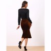 Allegra K Women's Feminine Retro Bodycon High Waist Velvet Fishtail Skirt - 4 of 4