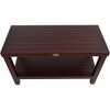 30" Eleganto DT116 Wide Teak Wood Shower Bench with Shelf - DecoTeak - 3 of 4