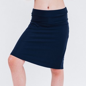 Calypsa Girl's Chlorine Resistant Knee Length Swim Skort With Attached Shorts - 1 of 3