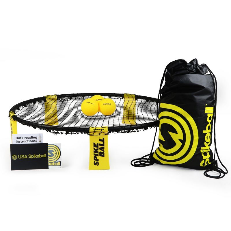 Spikeball Roundnet Combo Meal Set with 3 Balls and Backpack - Yellow/Black, 1 of 8