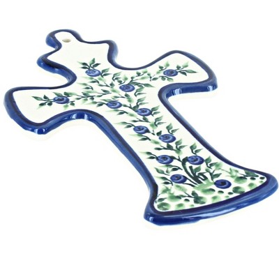 Blue Rose Polish Pottery 1089 Zaklady Cross
