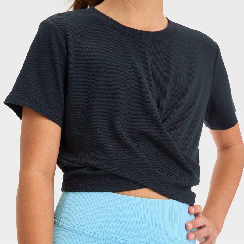 Girls&#39; Soft Ribbed T-Shirt - All In Motion™, 4 of 5